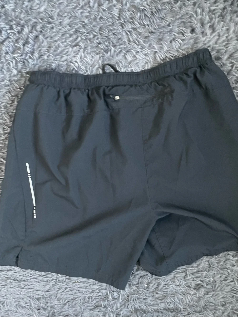 Men Size Large Asics Athletic Running Shorts Elastic Waistband Black